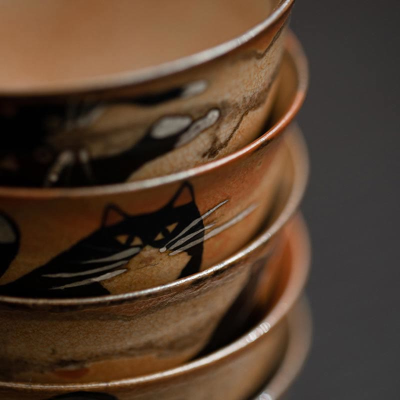 60 ml Keramik-Katzen-Teetasse für Zen-Dekor &amp; Meditation