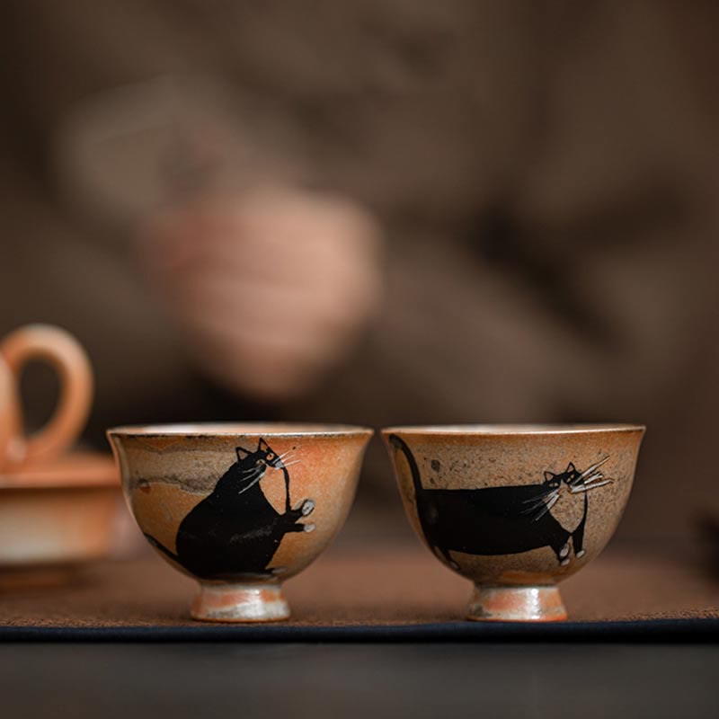 60 ml Keramik-Katzen-Teetasse für Zen-Dekor &amp; Meditation
