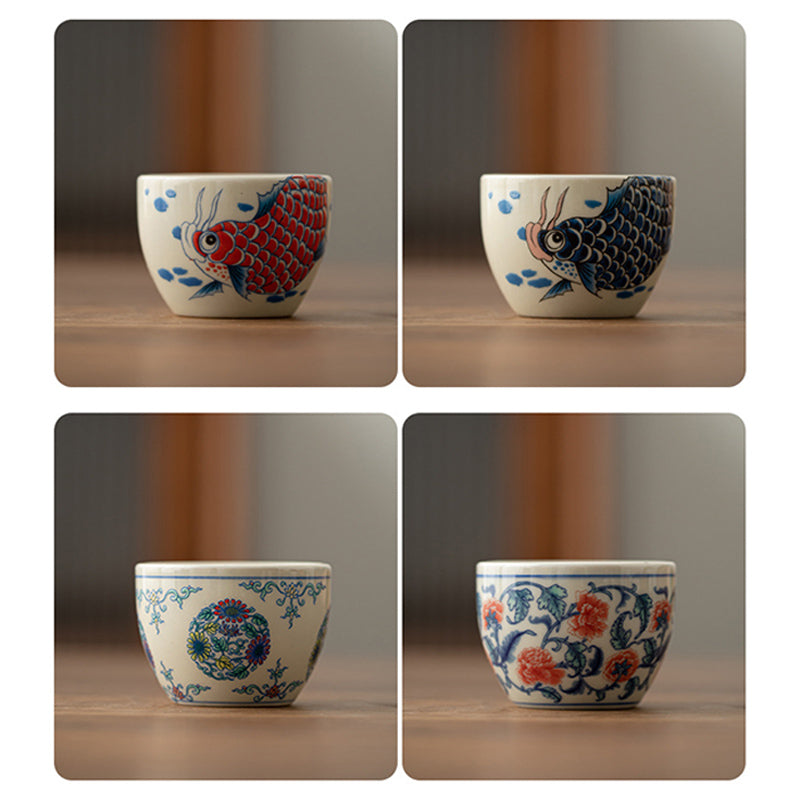 60 ml Koi-Fisch-Arowana-Keramik-Teetasse für Zen-Dekor