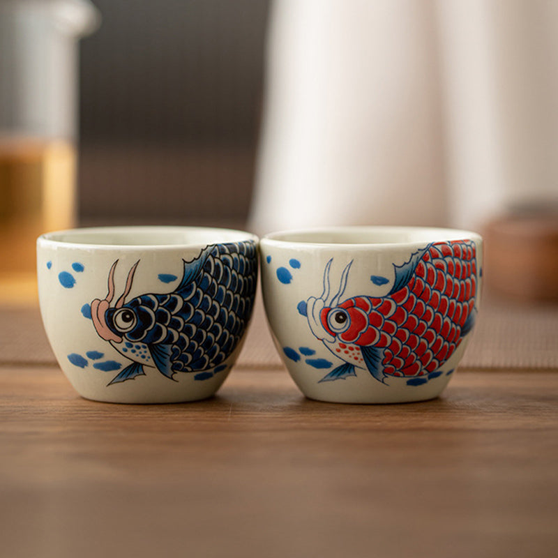 60 ml Koi-Fisch-Arowana-Keramik-Teetasse für Zen-Dekor