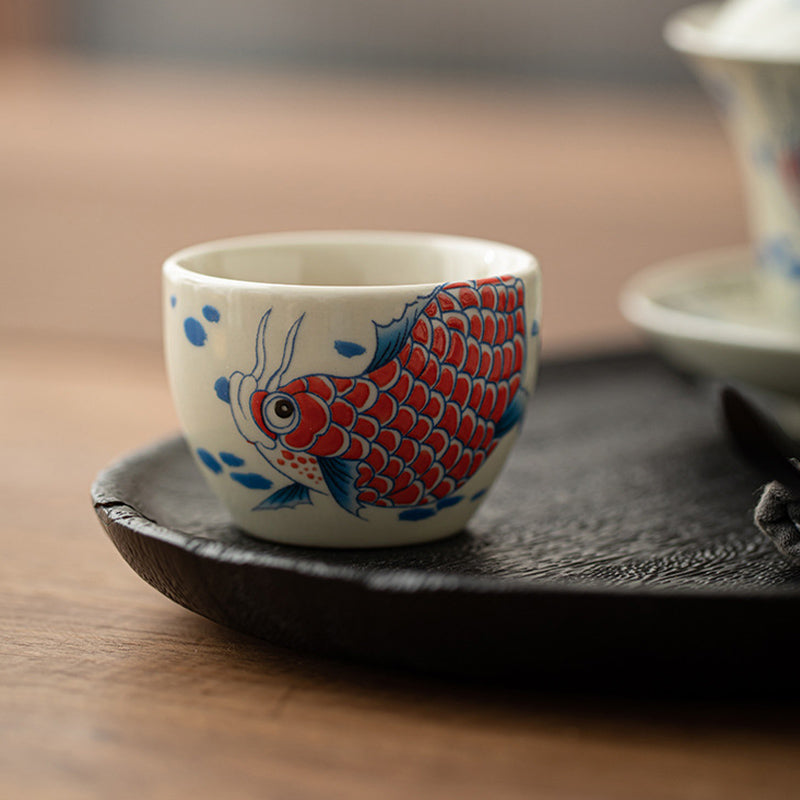 60 ml Koi-Fisch-Arowana-Keramik-Teetasse für Zen-Dekor