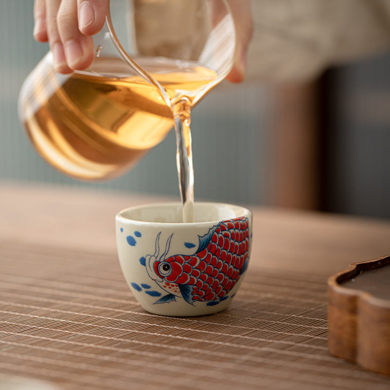 60 ml Koi-Fisch-Arowana-Keramik-Teetasse für Zen-Dekor