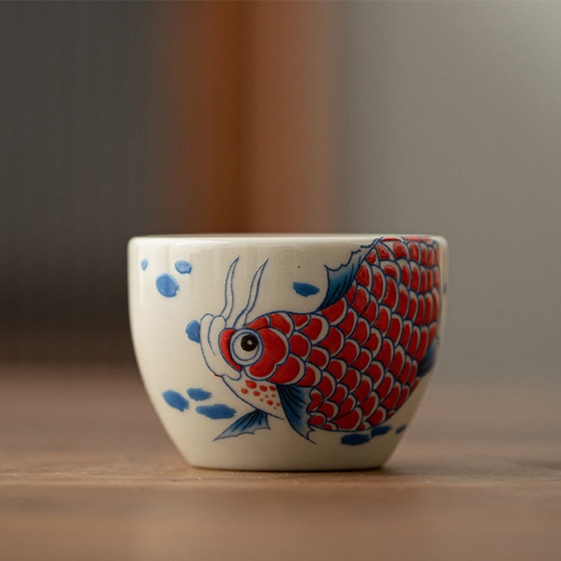 60 ml Koi-Fisch-Arowana-Keramik-Teetasse für Zen-Dekor