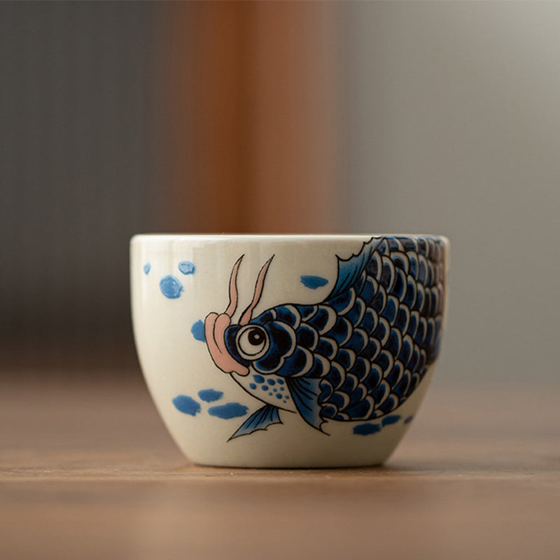60 ml Koi-Fisch-Arowana-Keramik-Teetasse für Zen-Dekor