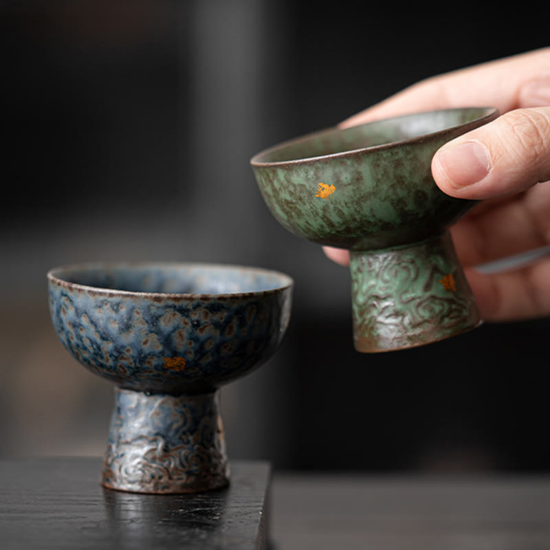 60 ml Vintage-Teetasse aus Keramik mit glückverheißenden Wolken für die Teezeremonie