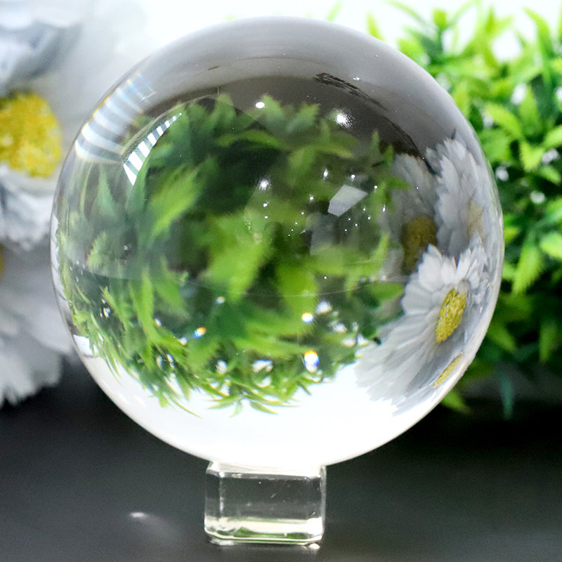 60mm Inner Carving Crystal Spheres for Healing Meditation
