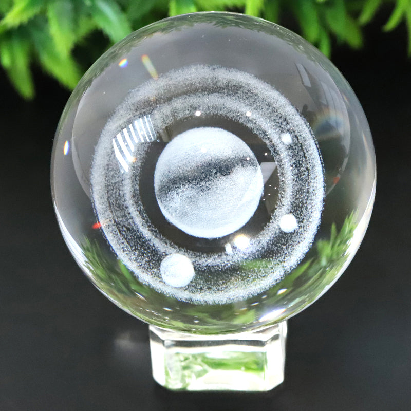 60mm Inner Carving Crystal Spheres for Healing Meditation