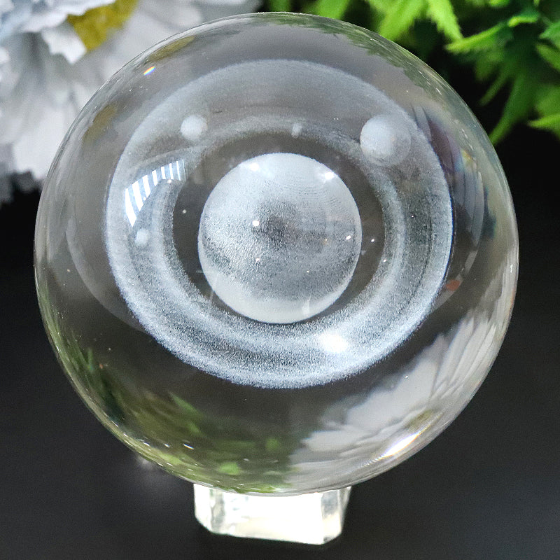 60mm Inner Carving Crystal Spheres for Healing Meditation