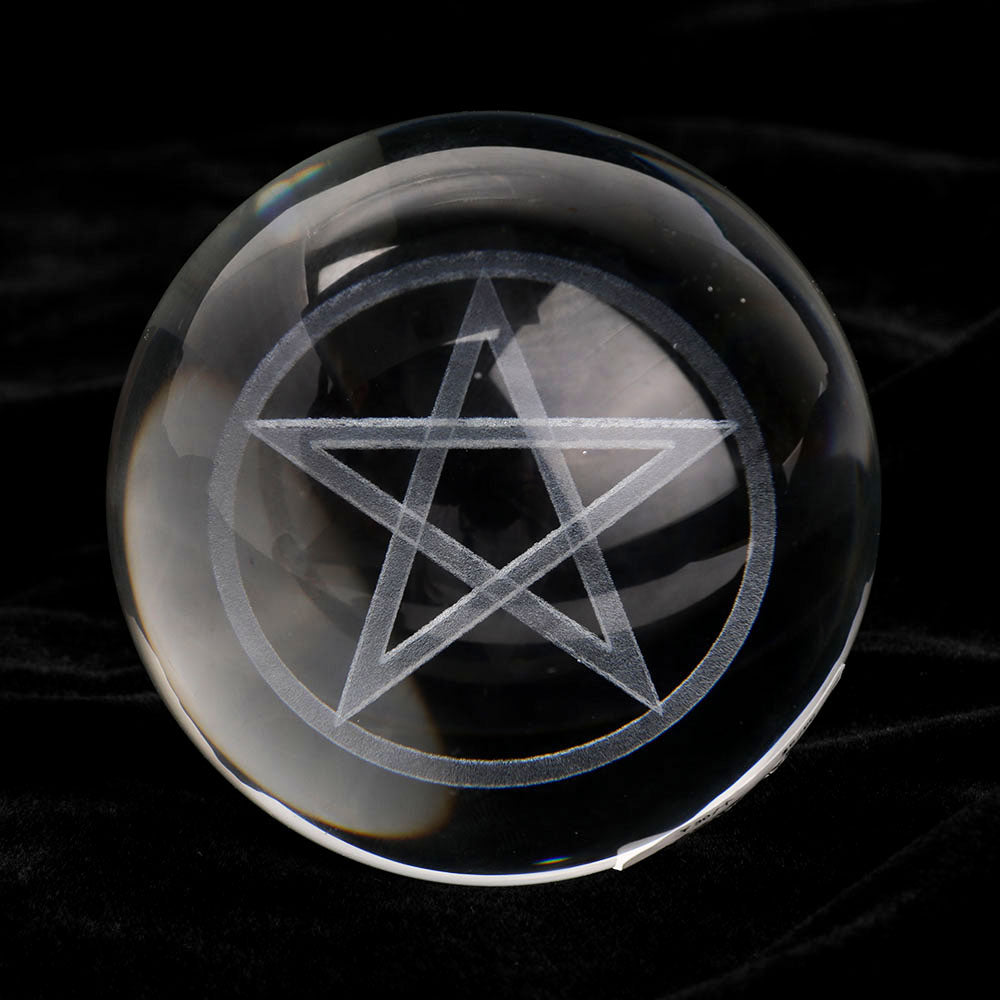 60mm Pentagram Crystal Sphere for Energy Balance