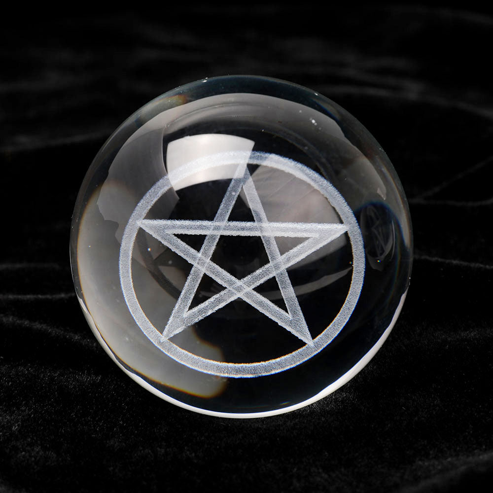 60mm Pentagram Crystal Sphere for Energy Balance