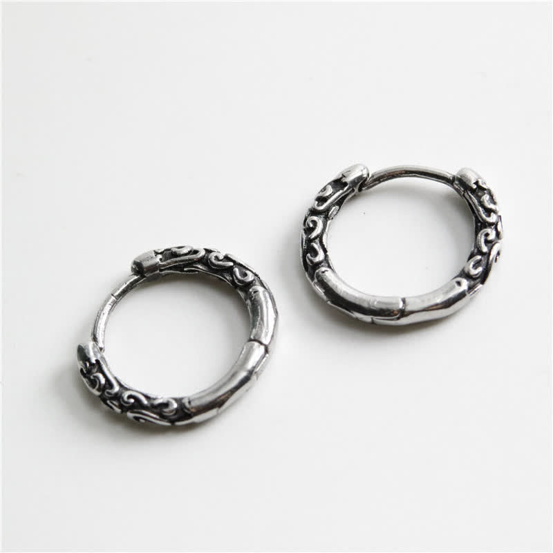 12mm Titanium Steel Balance Hoop Earrings for Spiritual Calm