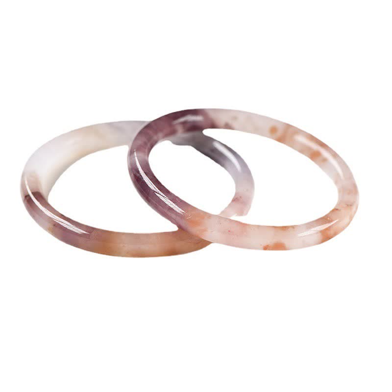 Lila goldener Seiden-Jade-Armreif für Reichtum und Glück