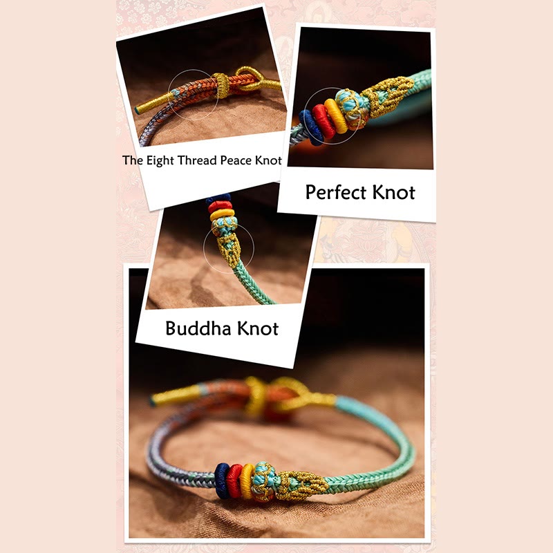 Colorful Rope Eight Thread Peace Knot Spiritual Bracelet