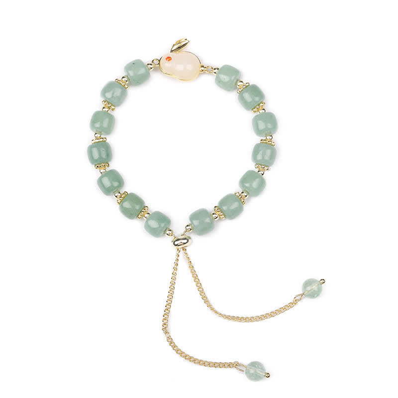 Green Aventurine Rabbit Luck Bead Bracelet for Positive Energy