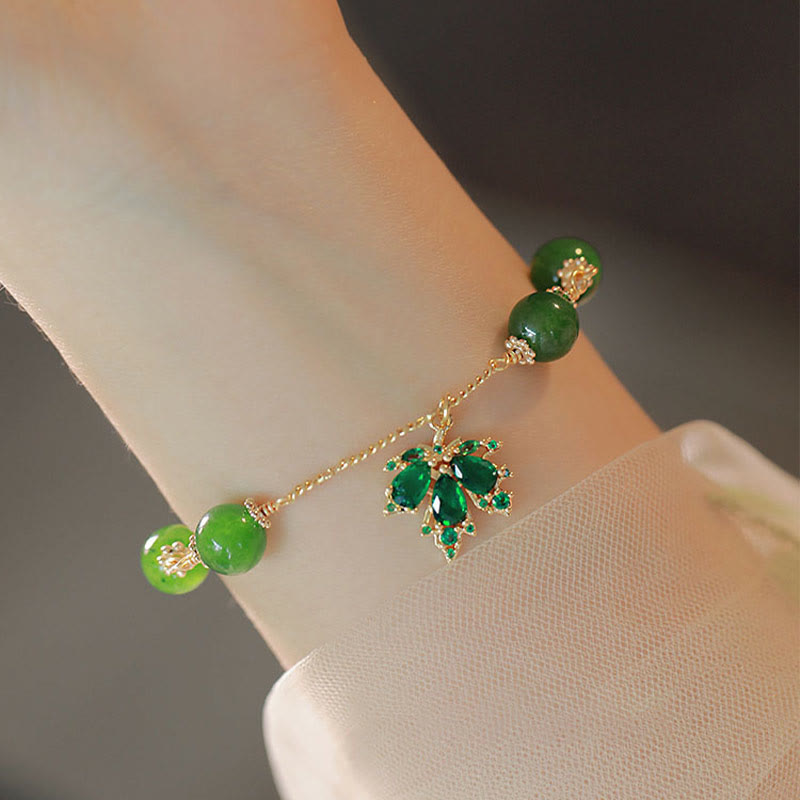 8mm Green Chalcedony Courage Strength Bracelet
