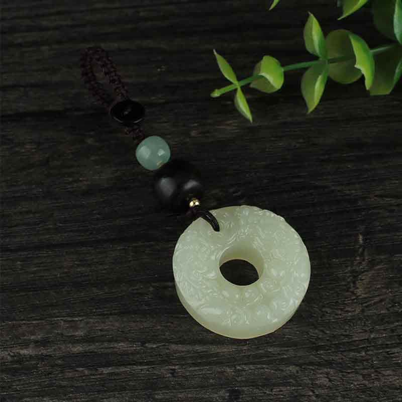 Pixiu Jade Peace Buckle Key Chain for Wealth & Abundance