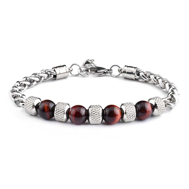 8mm Black Onyx Tiger Eye Courage Bracelet