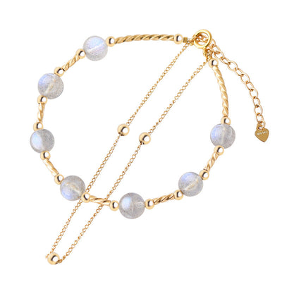 Mondstein Love &amp; Calm 18K Gold Kettenarmband