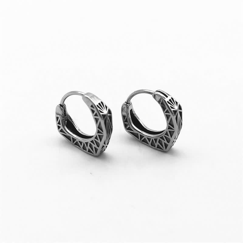 Titanium Steel Viking Hoop Balance Earrings