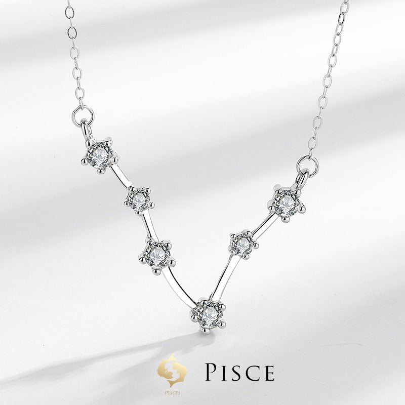 925 Sterling Silver Zodiac Necklace | Astrology Blessing Pendant