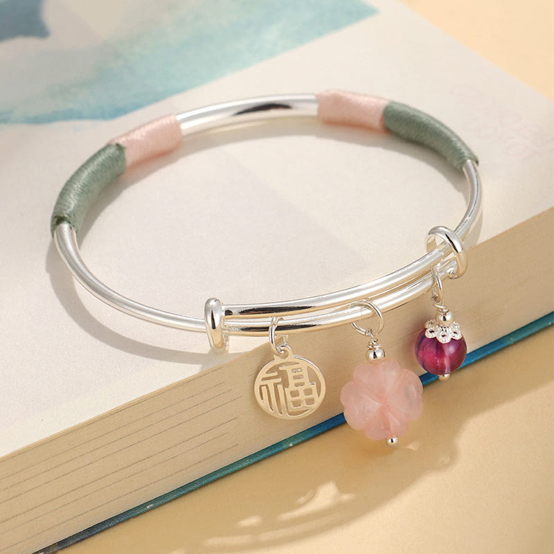 Pink Crystal Peace Buckle Love Bracelet 56-60mm