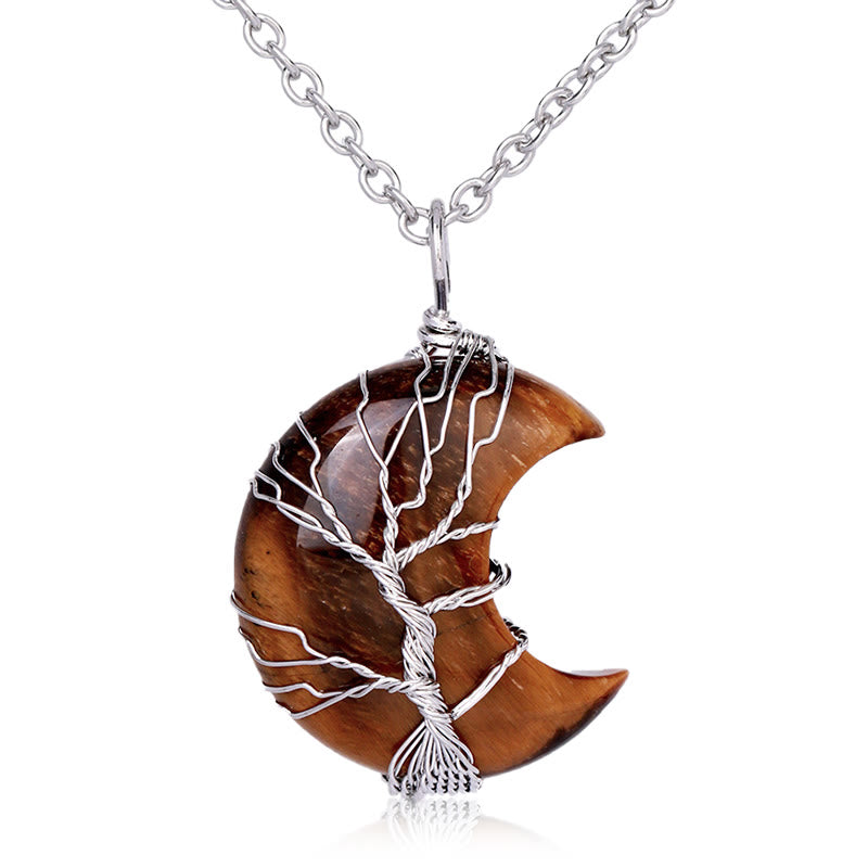 Natural Quartz Tree of Life Necklace for Healing & Balance