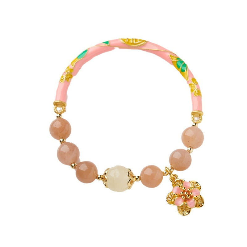 8mm Sun Stone Golden Silk Jade Wealth Bracelet