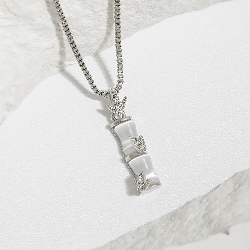 Chalcedon Bambus Harmonie Spirituelle Halskette 47cm Anhänger