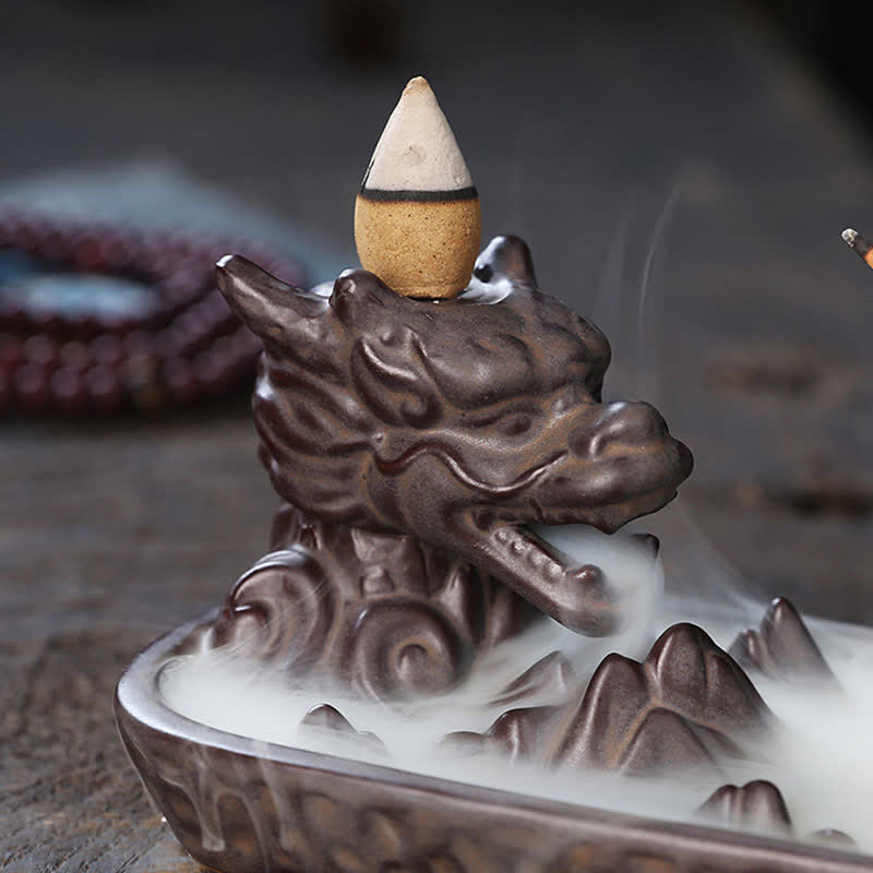 Dragon Ceramic Incense Burner | Strength & Luck Decor