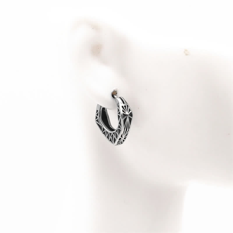 Titanium Steel Viking Hoop Balance Earrings