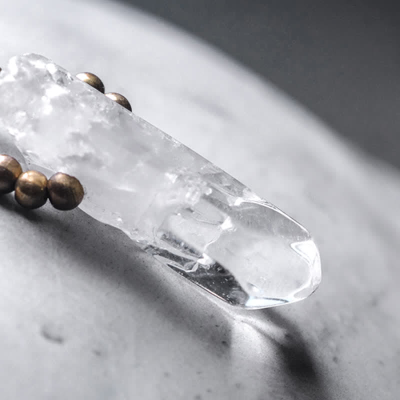 Schwarzer Rutilquarz Klarquarz Paar Armband 8mm