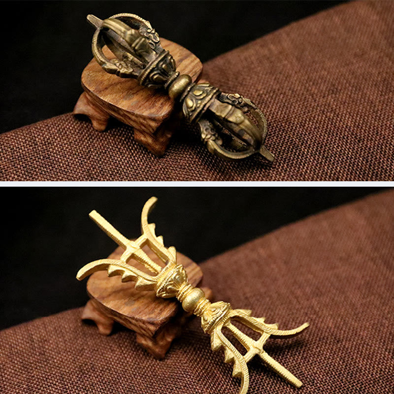 Nepal Handgefertigtes Kupfer Vajra Dorje Meditationskraft Dekor