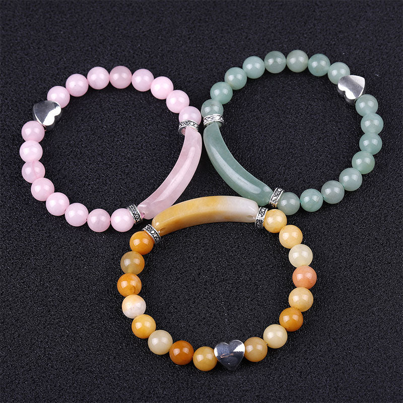 8mm Green Aventurine Heart Bracelet for Luck & Balance