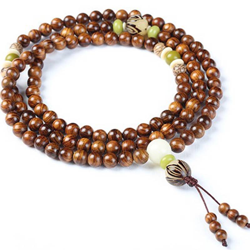6mm Tibetan Rosewood Lotus Protection Bracelet