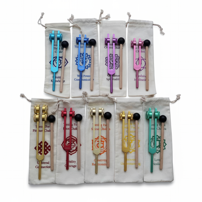 9-teiliges Chakra-Stimmgabel-Set für Heilung und Klangtherapie