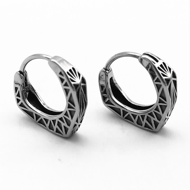 Titanium Steel Viking Hoop Balance Earrings
