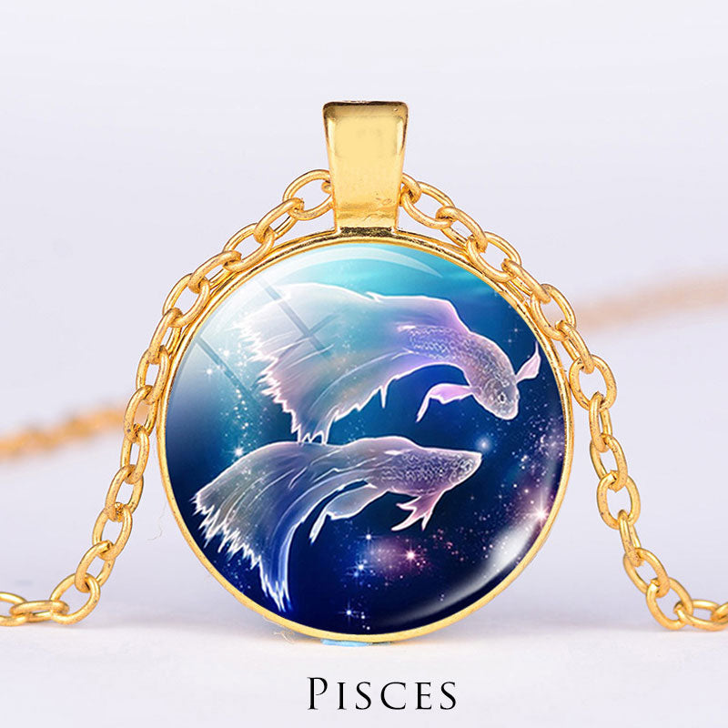 Titanium Steel Zodiac Necklace | 12 Constellations Protection