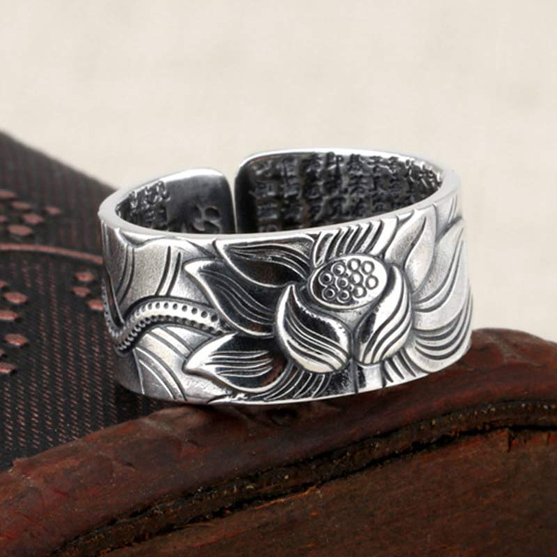 Lotus Ring in 999 Sterling Silver | Protection & Balance