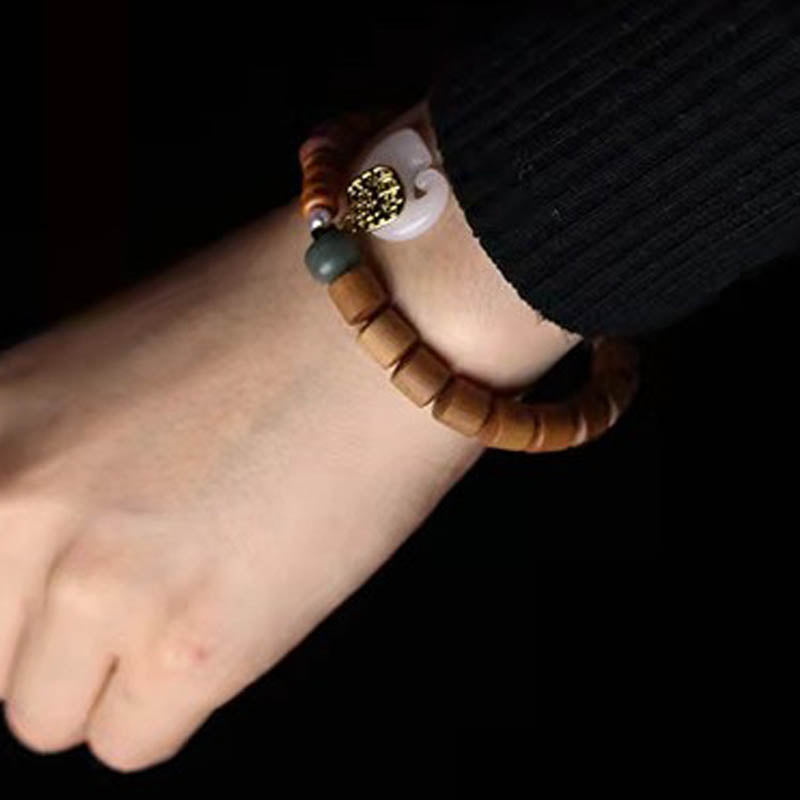 Sandalwood Jade Elephant Protection Bracelet 8mm Beads