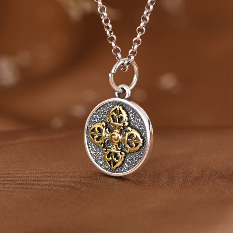 Doppelte Dorje Vajra Halskette | Spiritueller Anhänger aus 925er Sterlingsilber