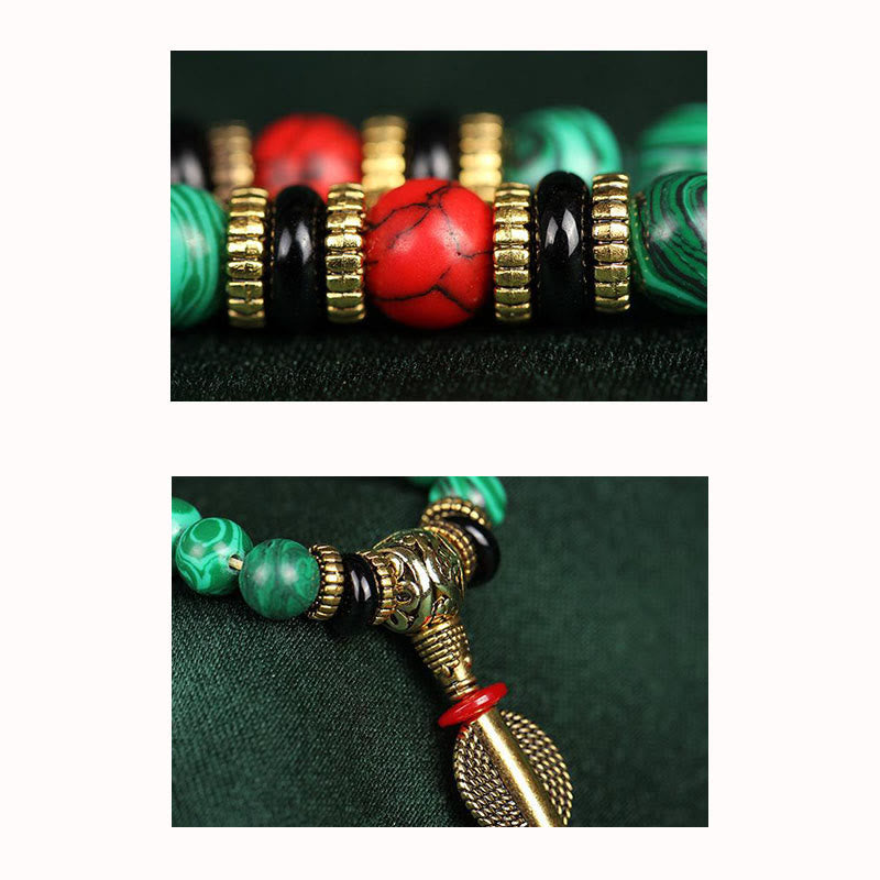 8mm Malachite 108 Bead Meditation Bracelet Necklace