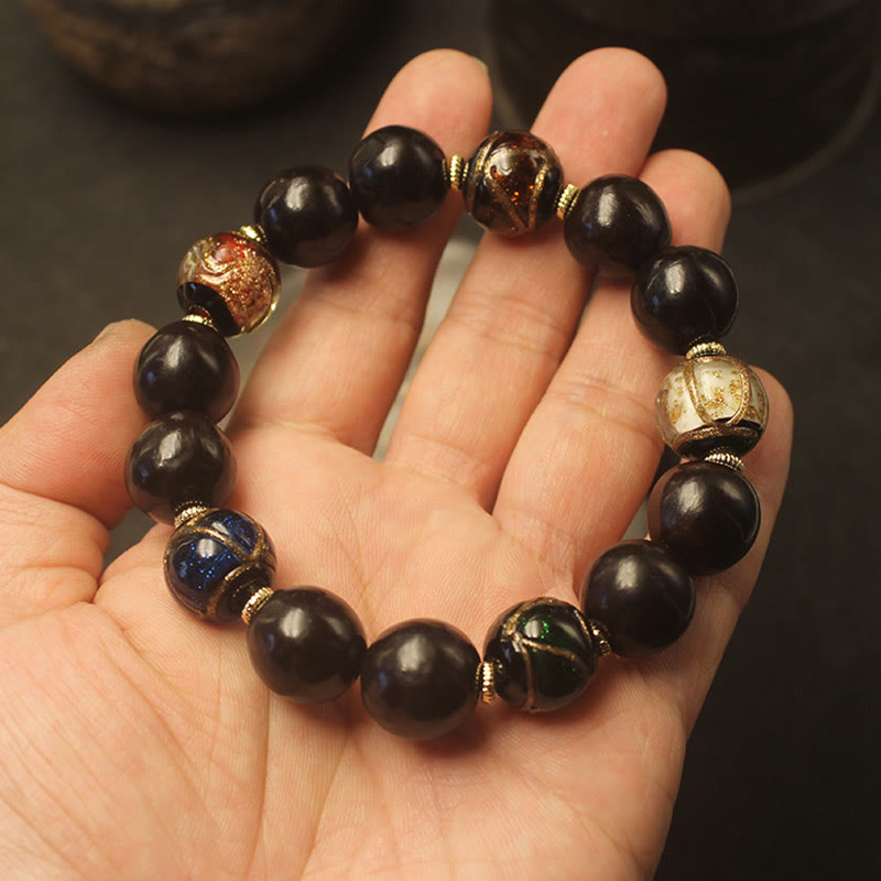 Western Soapberry Liuli Glass 14mm Spiritual Wealth Bracelet