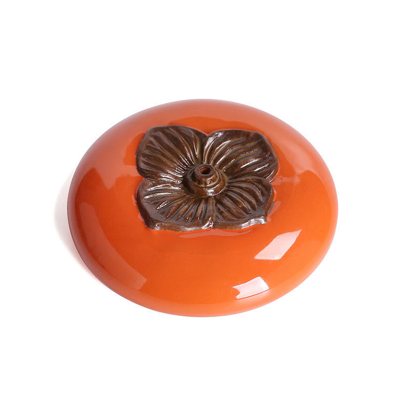 Keramik-Weihrauchbrenner mit Persimmon-Motiv zur Meditationsheilung