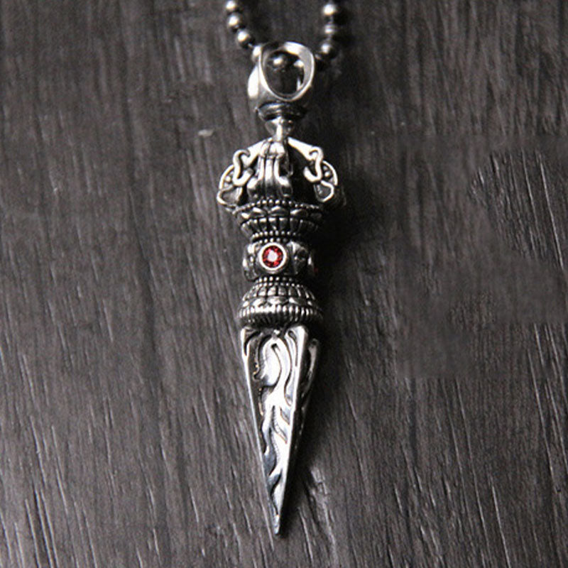 Halskette mit spiritueller Kraft des Vajra-Anhängers aus 925er Sterlingsilber