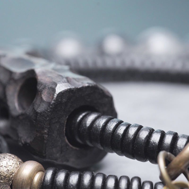 Schwarzes Rutilquarz-Weisheitsarmband 8 mm für Balance