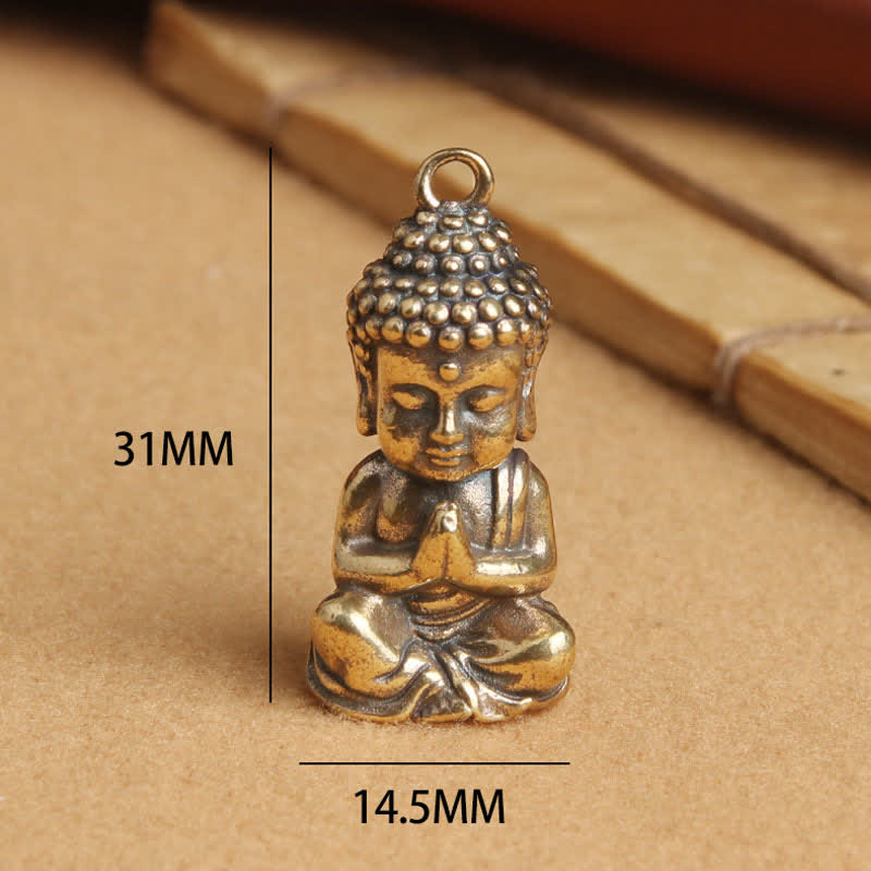 Copper Buddha Compassion Keychain Pendant for Mindfulness