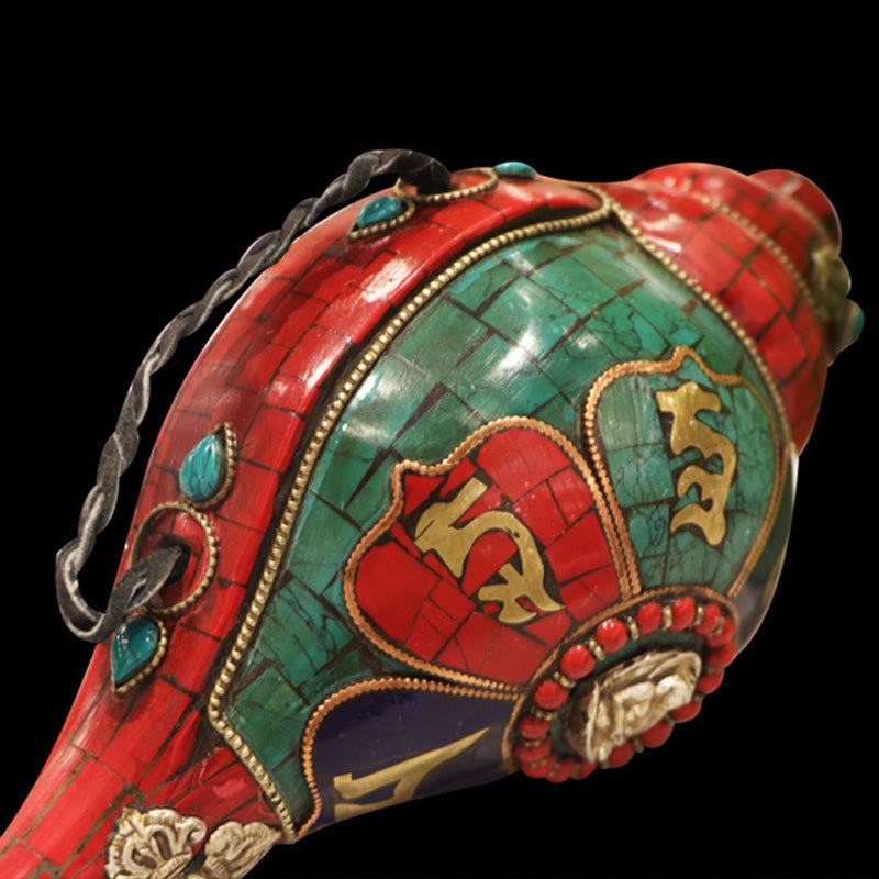 Tibetische handgefertigte Shankha-Muschel 23 cm | Zen-Dekor