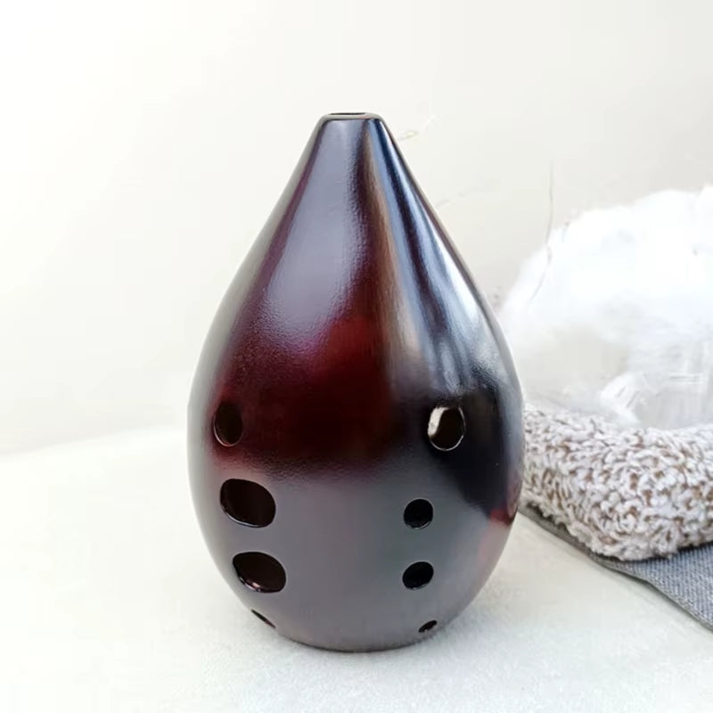 10 Holes Ceramic Xun Ocarina Vintage Smoked Tao Xun Ocarinas E F G Tone Music Flute Chinese Traditional Musical Instrument Gifts