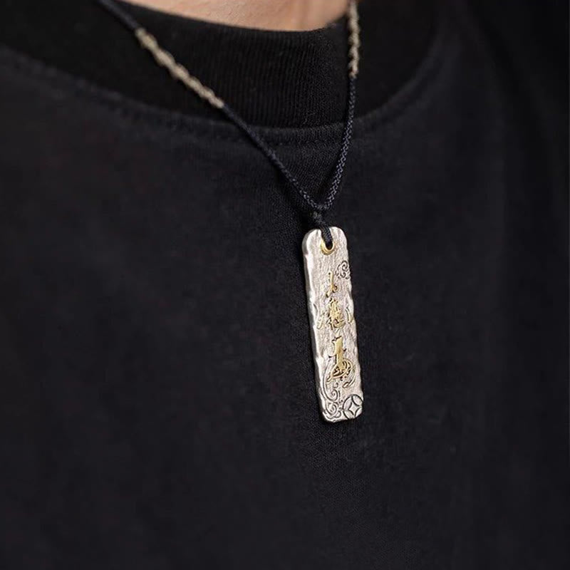 Glückskette aus Kupfer | Wohlstandsanhänger mit chinesischem Schriftzeichen