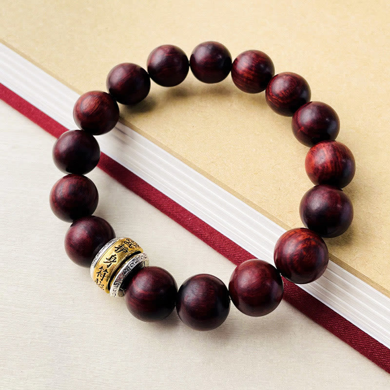 Small Leaf Red Sandalwood Protection Bracelet 12mm